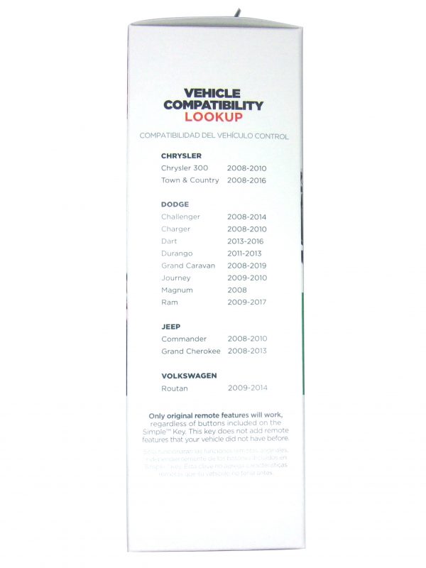 Chrysler & Dodge Simple Key - 7 Button Fobik w/ Emergency Key Insert2009 Jeep Grand Cherokee - Image 3