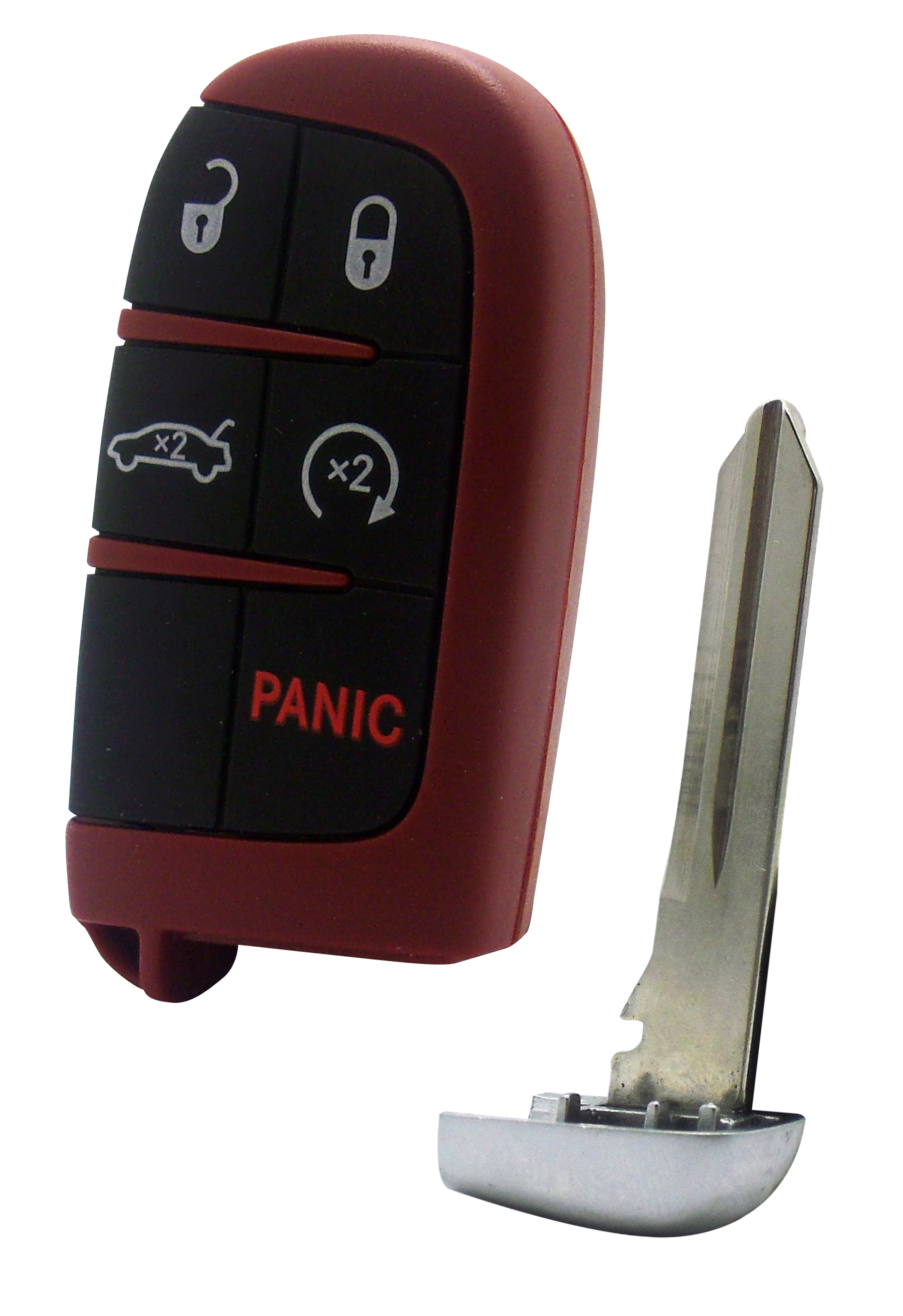 Dodge SRT 5-Button Smart Key with Lock, Unlock, Trunk, Remote Start, and Panic Functions