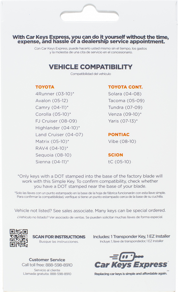 Simple Key Classic Toyota Transponder Chip Key2005 Toyota 4Runner - Image 2