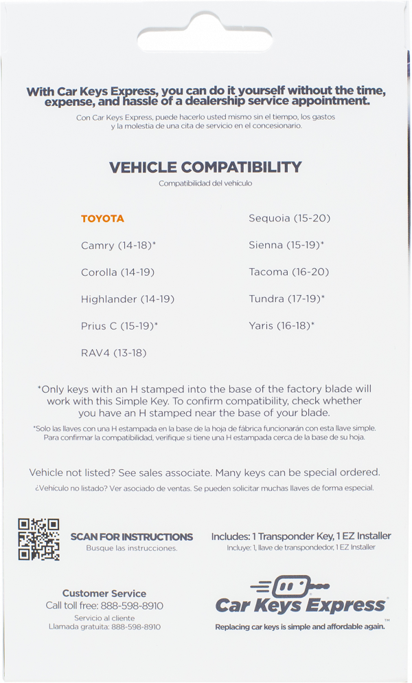 Simple Key Classic Toyota Transponder Chip Key2017 Toyota Camry - Image 2