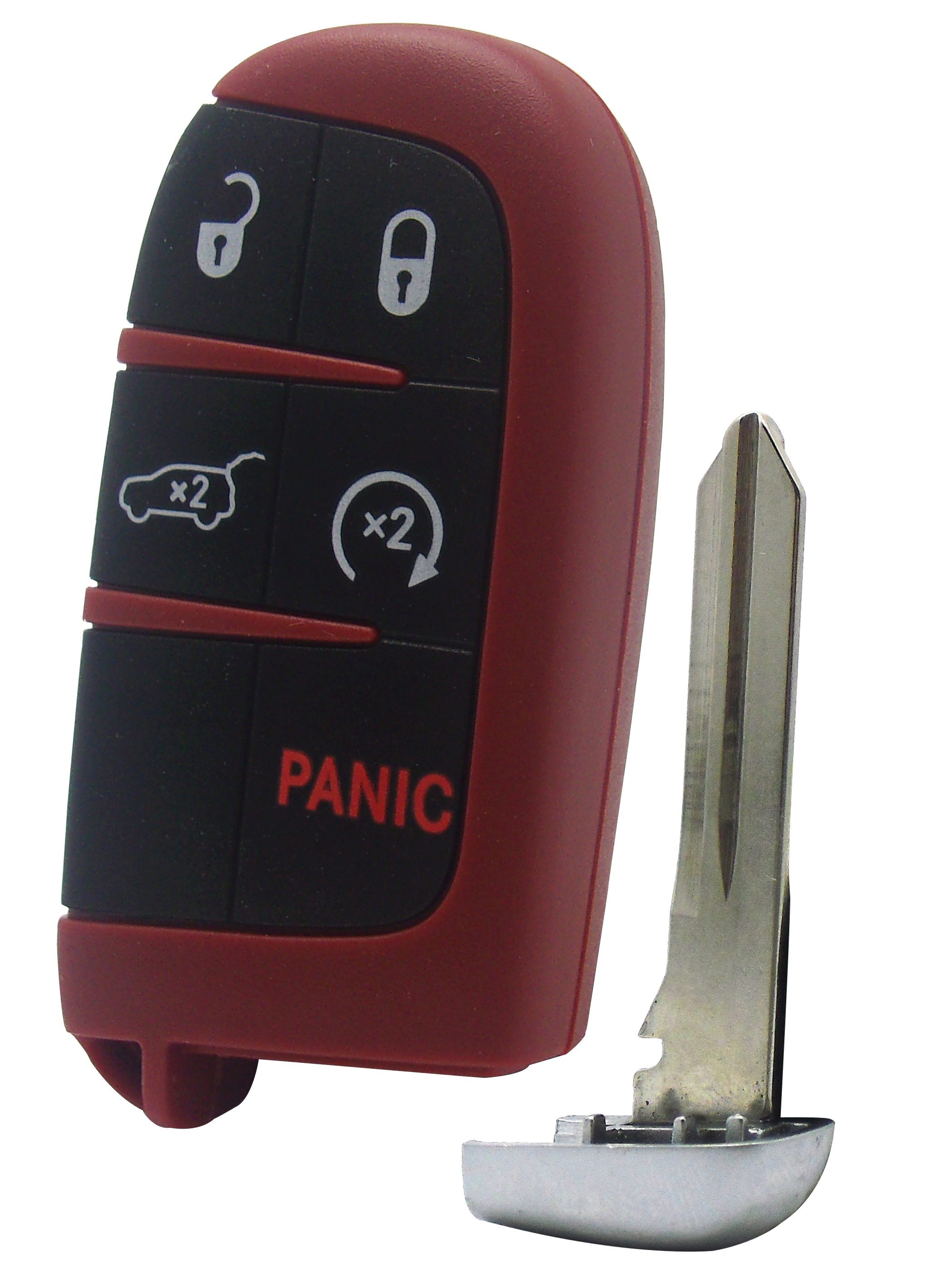 Dodge SRT 5-Button Smart Key with Lock, Unlock, Hatch, Remote Start, and Panic Functions