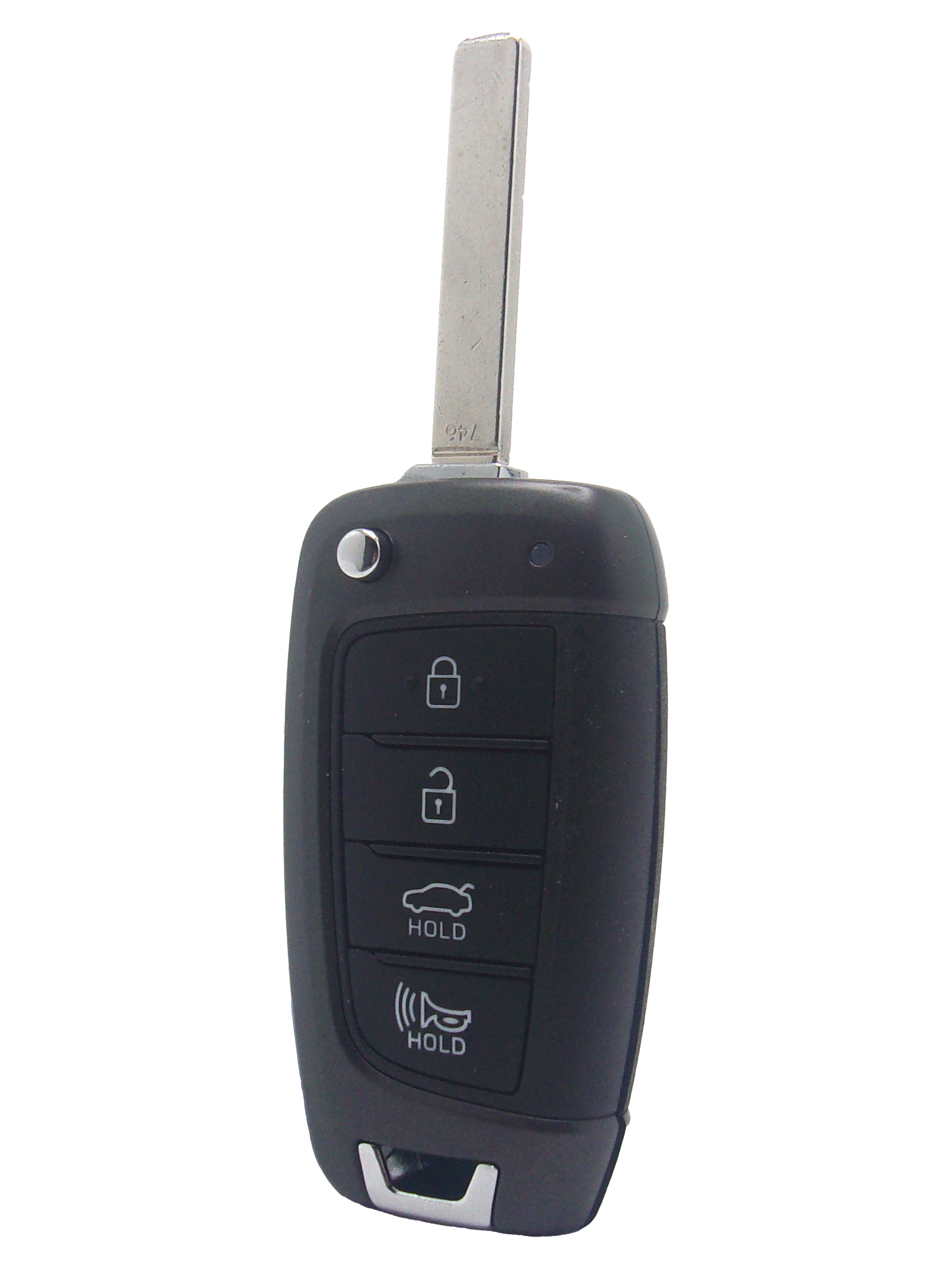Hyundai 4 Button Flip Key with Lock, Unlock, Trunk, and Panic Buttons