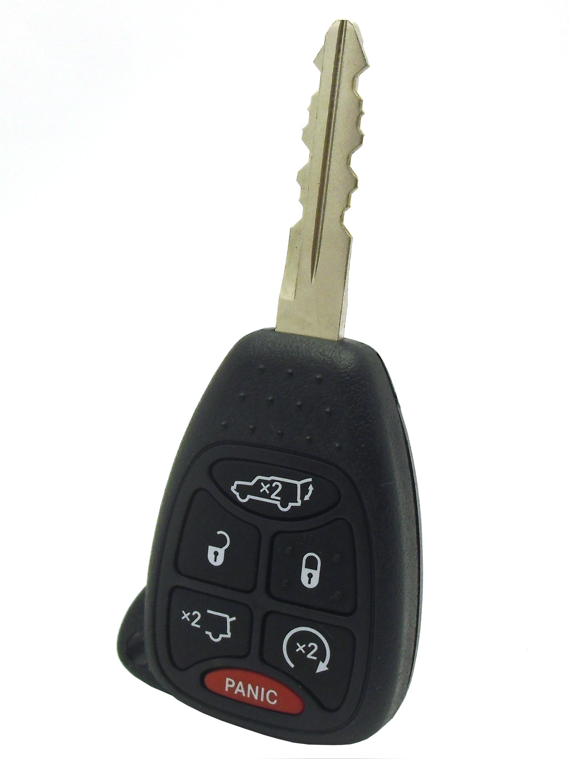 Jeep 6-Button Remote Key with Lock, Unlock, Trunk, Hatch, Remote Start, and Panic Buttons